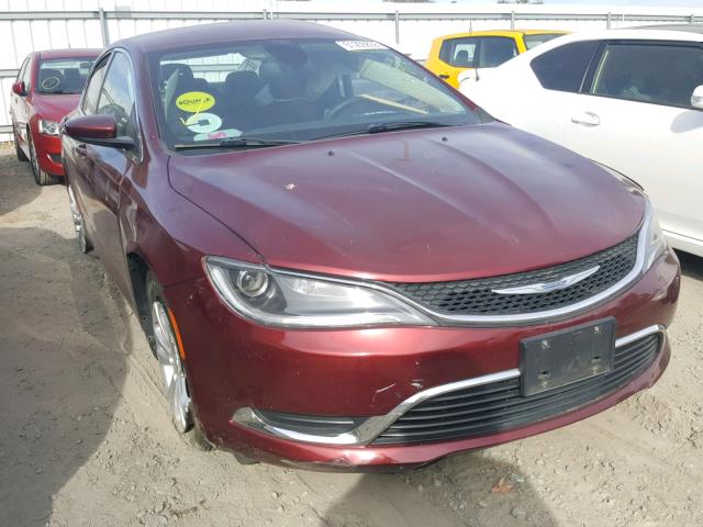 1C3CCCAB3FN749025 - 2015 CHRYSLER 200 LIMITE BURGUNDY photo 1