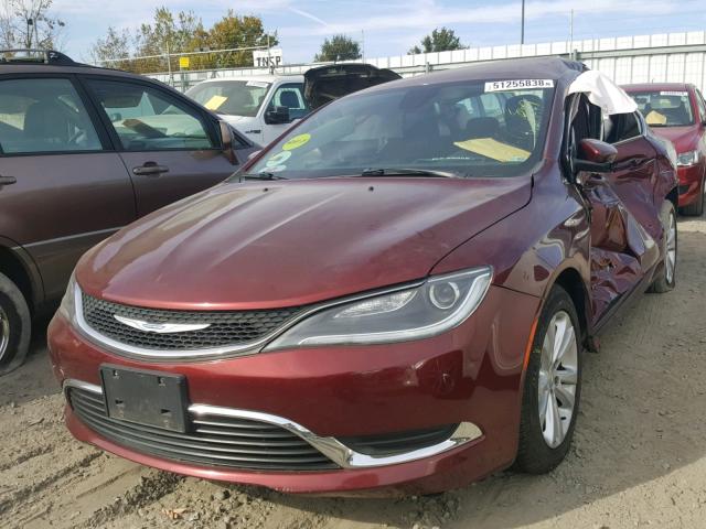 1C3CCCAB3FN749025 - 2015 CHRYSLER 200 LIMITE BURGUNDY photo 2