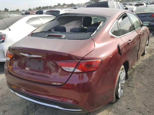 1C3CCCAB3FN749025 - 2015 CHRYSLER 200 LIMITE BURGUNDY photo 4