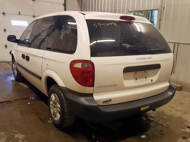 1D4GP25B55B262773 - 2005 DODGE CARAVAN SE WHITE photo 3