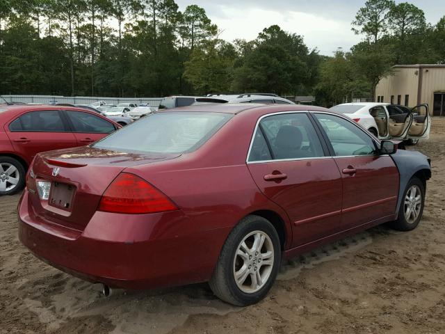 1HGCM56396A036158 - 2006 HONDA ACCORD SE MAROON photo 4