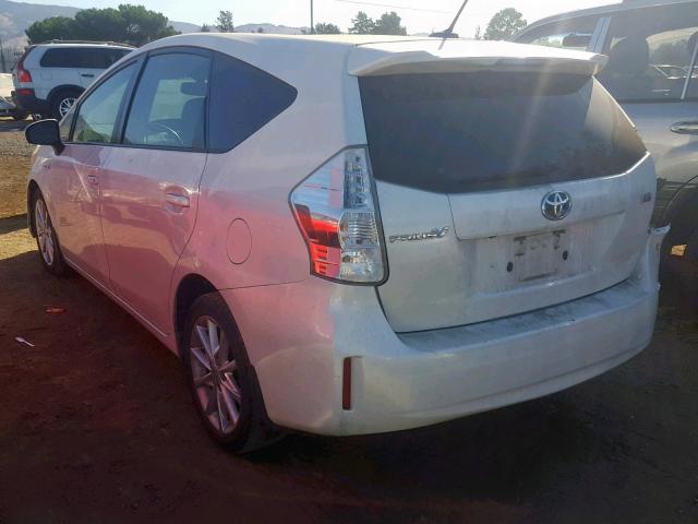 JTDZN3EU4D3201457 - 2013 TOYOTA PRIUS V WHITE photo 3