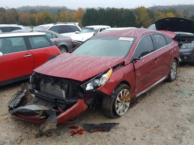 5NPE34AF9FH075587 - 2015 HYUNDAI SONATA SPO RED photo 2