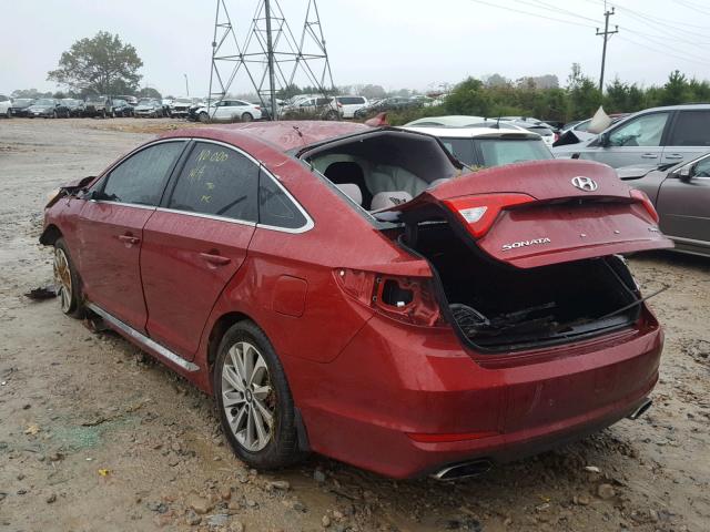 5NPE34AF9FH075587 - 2015 HYUNDAI SONATA SPO RED photo 3