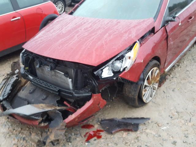 5NPE34AF9FH075587 - 2015 HYUNDAI SONATA SPO RED photo 9