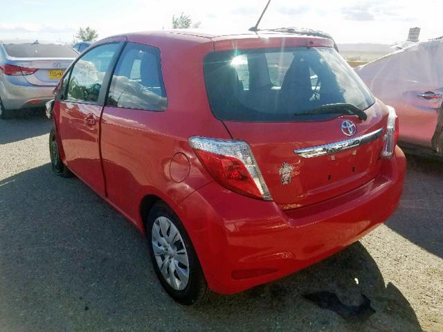 VNKJTUD33EA005757 - 2014 TOYOTA YARIS RED photo 3