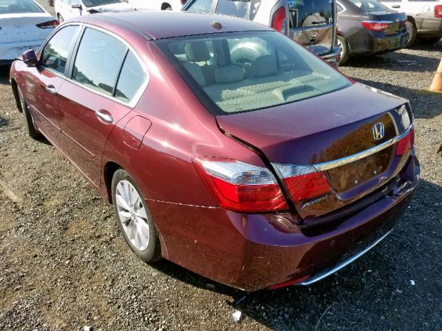 1HGCR2F87DA121802 - 2013 HONDA ACCORD EXL BURGUNDY photo 3