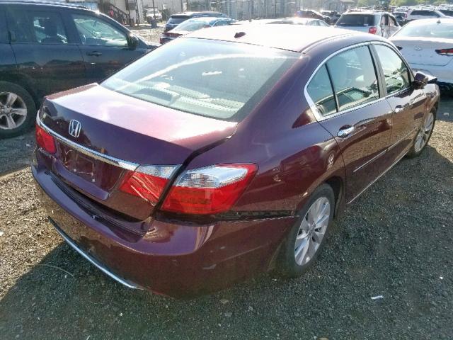 1HGCR2F87DA121802 - 2013 HONDA ACCORD EXL BURGUNDY photo 4