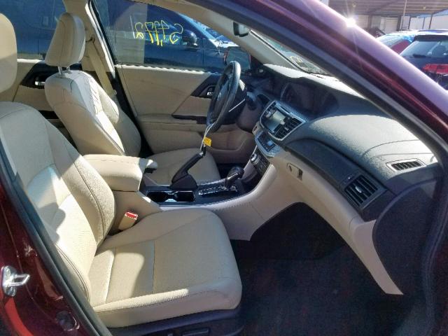 1HGCR2F87DA121802 - 2013 HONDA ACCORD EXL BURGUNDY photo 5