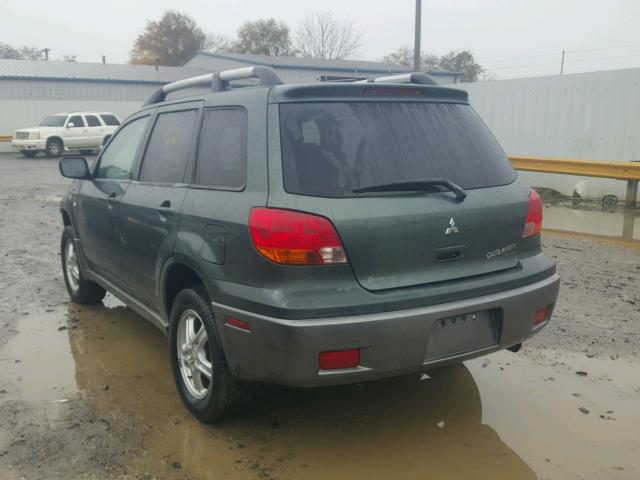 JA4LZ31F24U003983 - 2004 MITSUBISHI OUTLANDER GREEN photo 3