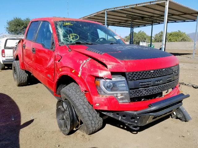 1FTFW1R65EFA10422 - 2014 FORD F150 SVT R RED photo 1