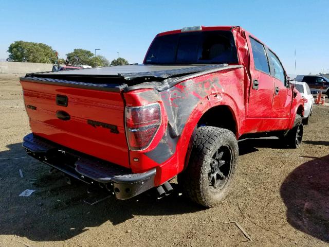 1FTFW1R65EFA10422 - 2014 FORD F150 SVT R RED photo 4