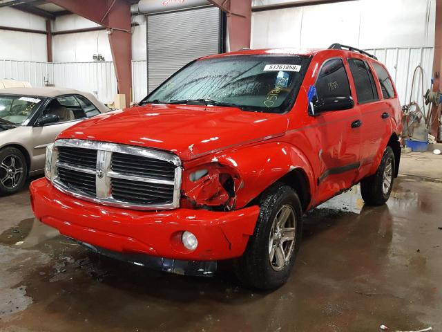 1D4HB48N56F139568 - 2006 DODGE DURANGO SL RED photo 2