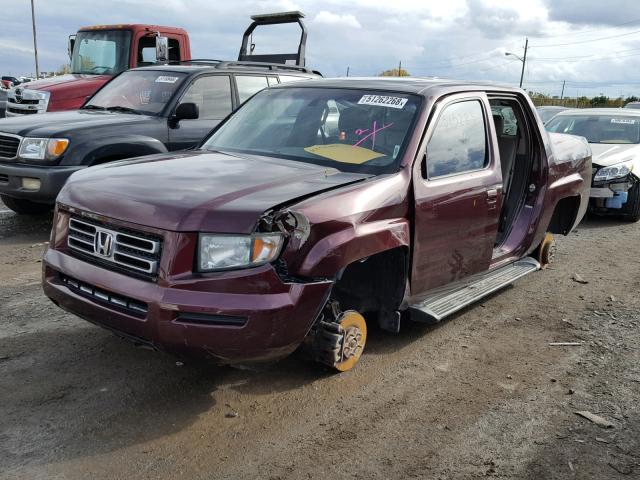 2HJYK16568H515223 - 2008 HONDA RIDGELINE BURGUNDY photo 2