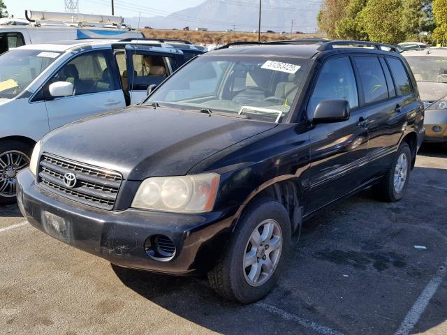 JTEGF21A610003546 - 2001 TOYOTA HIGHLANDER BLACK photo 2