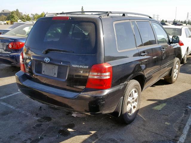 JTEGF21A610003546 - 2001 TOYOTA HIGHLANDER BLACK photo 4