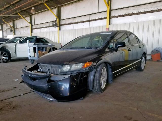 1HGFA16838L081890 - 2008 HONDA CIVIC EX BLACK photo 2