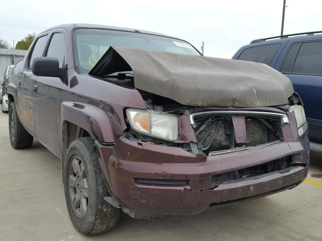 2HJYK16347H539646 - 2007 HONDA RIDGELINE MAROON photo 1