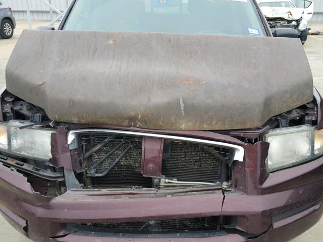 2HJYK16347H539646 - 2007 HONDA RIDGELINE MAROON photo 7