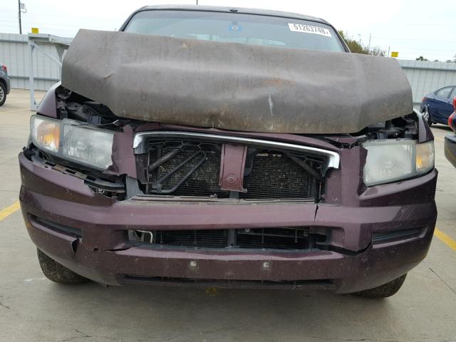 2HJYK16347H539646 - 2007 HONDA RIDGELINE MAROON photo 9