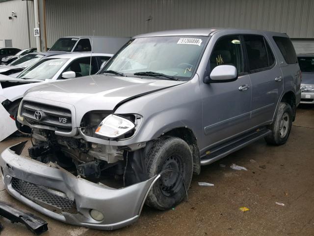 5TDZT34A62S098017 - 2002 TOYOTA SEQUOIA SR SILVER photo 2