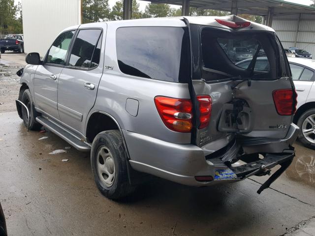 5TDZT34A62S098017 - 2002 TOYOTA SEQUOIA SR SILVER photo 3