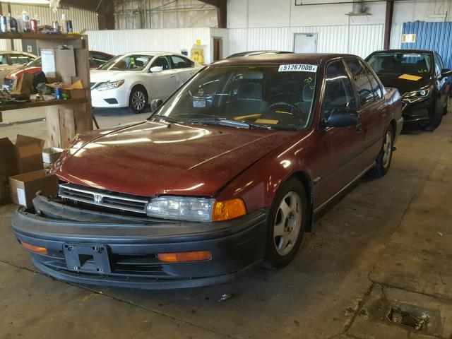 1HGCB7541NA137141 - 1992 HONDA ACCORD DX MAROON photo 2