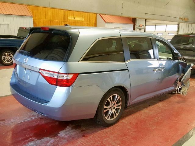 5FNRL5H66DB051112 - 2013 HONDA ODYSSEY EX BLUE photo 4