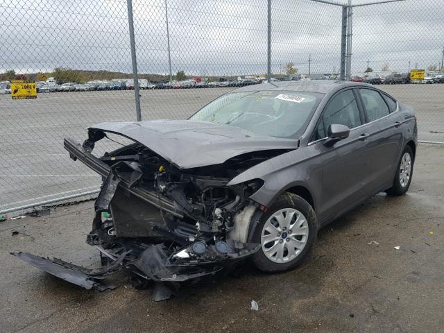 3FA6P0G71DR259973 - 2013 FORD FUSION S GRAY photo 2