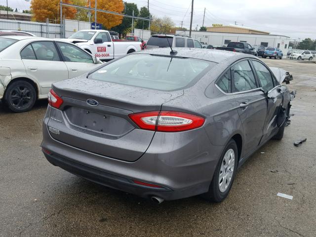 3FA6P0G71DR259973 - 2013 FORD FUSION S GRAY photo 4