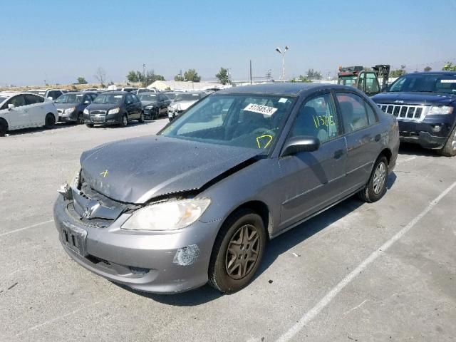 1HGES16395L016647 - 2005 HONDA CIVIC DX V CHARCOAL photo 2