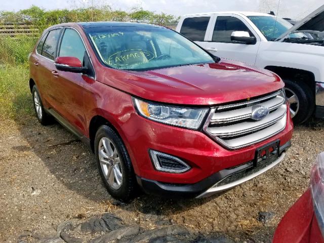 2FMPK3J87HBB40972 - 2017 FORD EDGE SEL MAROON photo 1