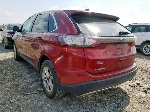 2FMPK3J87HBB40972 - 2017 FORD EDGE SEL MAROON photo 3