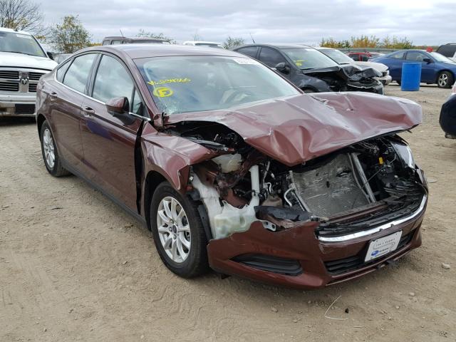 3FA6P0G75FR234366 - 2015 FORD FUSION S MAROON photo 1