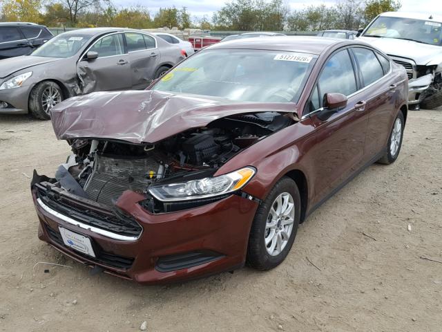 3FA6P0G75FR234366 - 2015 FORD FUSION S MAROON photo 2