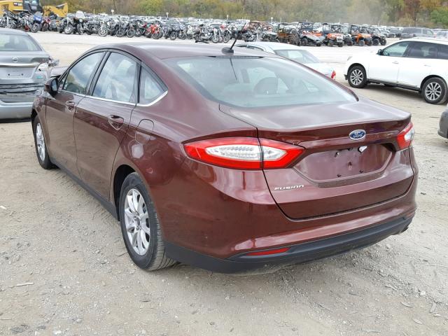 3FA6P0G75FR234366 - 2015 FORD FUSION S MAROON photo 3