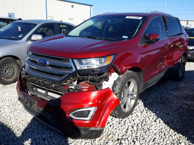 2FMPK3K85HBB68218 - 2017 FORD EDGE TITAN RED photo 2