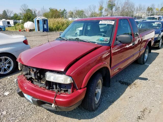 1GCCS19W528113595 - 2002 CHEVROLET S TRUCK S1 RED photo 2