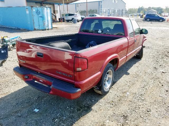 1GCCS19W528113595 - 2002 CHEVROLET S TRUCK S1 RED photo 4