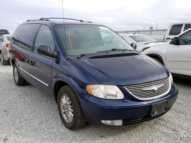 2C8GT64L32R614528 - 2002 CHRYSLER TOWN & COU BLUE photo 1