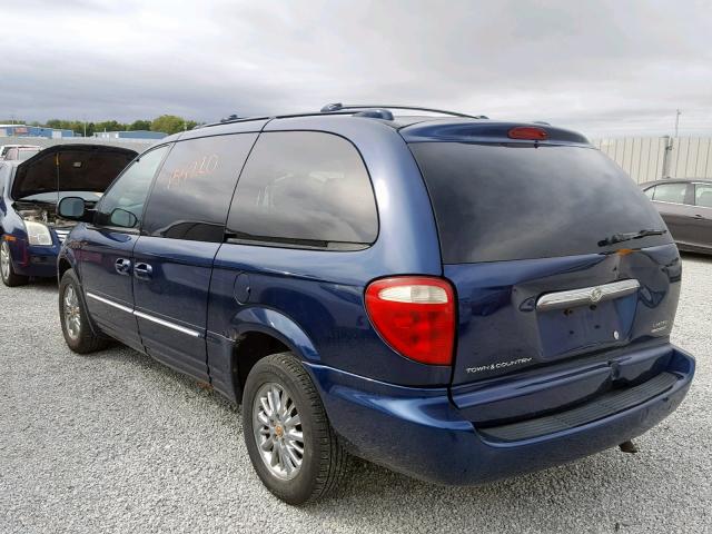 2C8GT64L32R614528 - 2002 CHRYSLER TOWN & COU BLUE photo 3