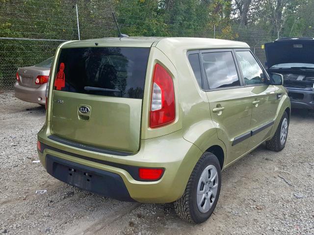 KNDJT2A54D7484429 - 2013 KIA SOUL GREEN photo 4