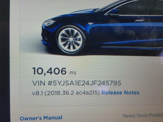 5YJSA1E24JF245795 - 2018 TESLA MODEL S BLUE photo 8