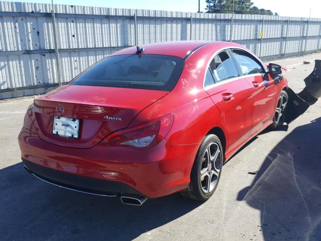 WDDSJ4GB3EN124686 - 2014 MERCEDES-BENZ CLA 250 4M RED photo 4