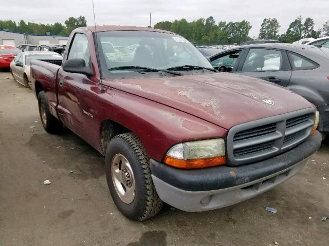 1B7FL26PX1S215215 - 2001 DODGE DAKOTA MAROON photo 1