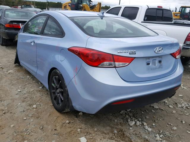 KMHDH6AE8DU012799 - 2013 HYUNDAI ELANTRA CO BLUE photo 3