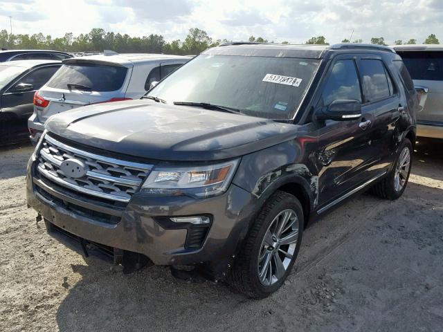 1FM5K7F84KGA97313 - 2019 FORD EXPLORER L GRAY photo 2