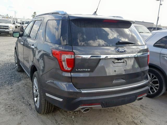 1FM5K7F84KGA97313 - 2019 FORD EXPLORER L GRAY photo 3