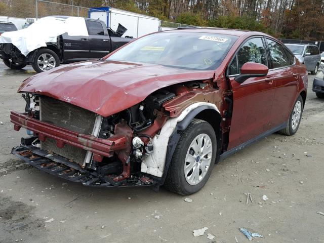 3FA6P0G78ER253461 - 2014 FORD FUSION S RED photo 2