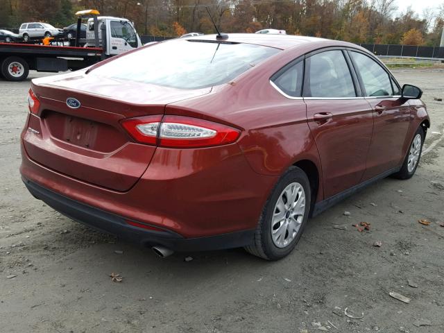 3FA6P0G78ER253461 - 2014 FORD FUSION S RED photo 4